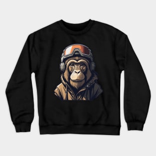 Monkey Wear Winter Sport. Crewneck Sweatshirt